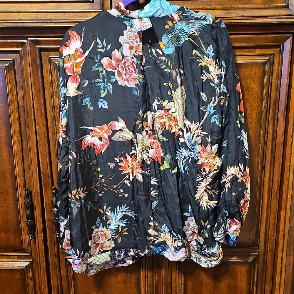 Johnny Was Multicolor Patchwork Velvet Kimono - image 5